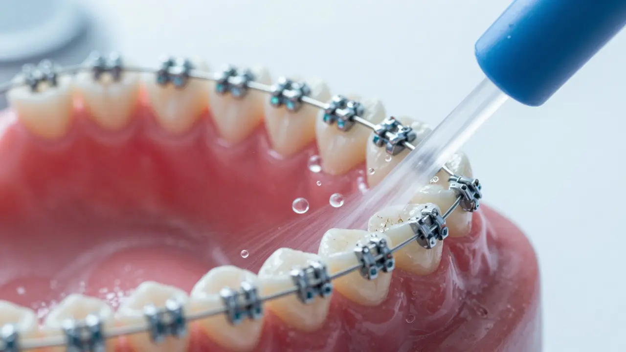 Jak správně používat ústní sprchu: Průvodce pro nositele fixních rovnátka