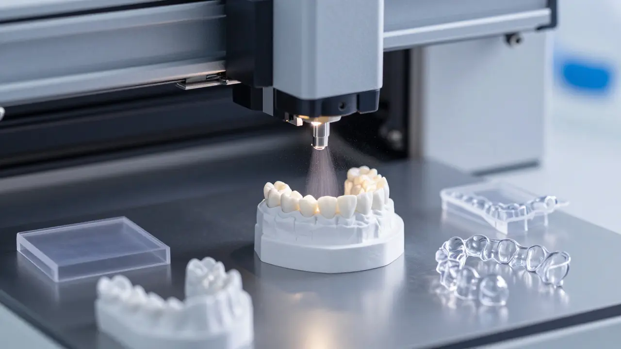 3D tiskárna vytváří přesný model zubů pro výrobu transparentních alignerů