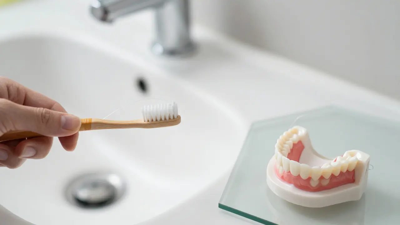 Hygiena zubů a chránič pro péči o fazety