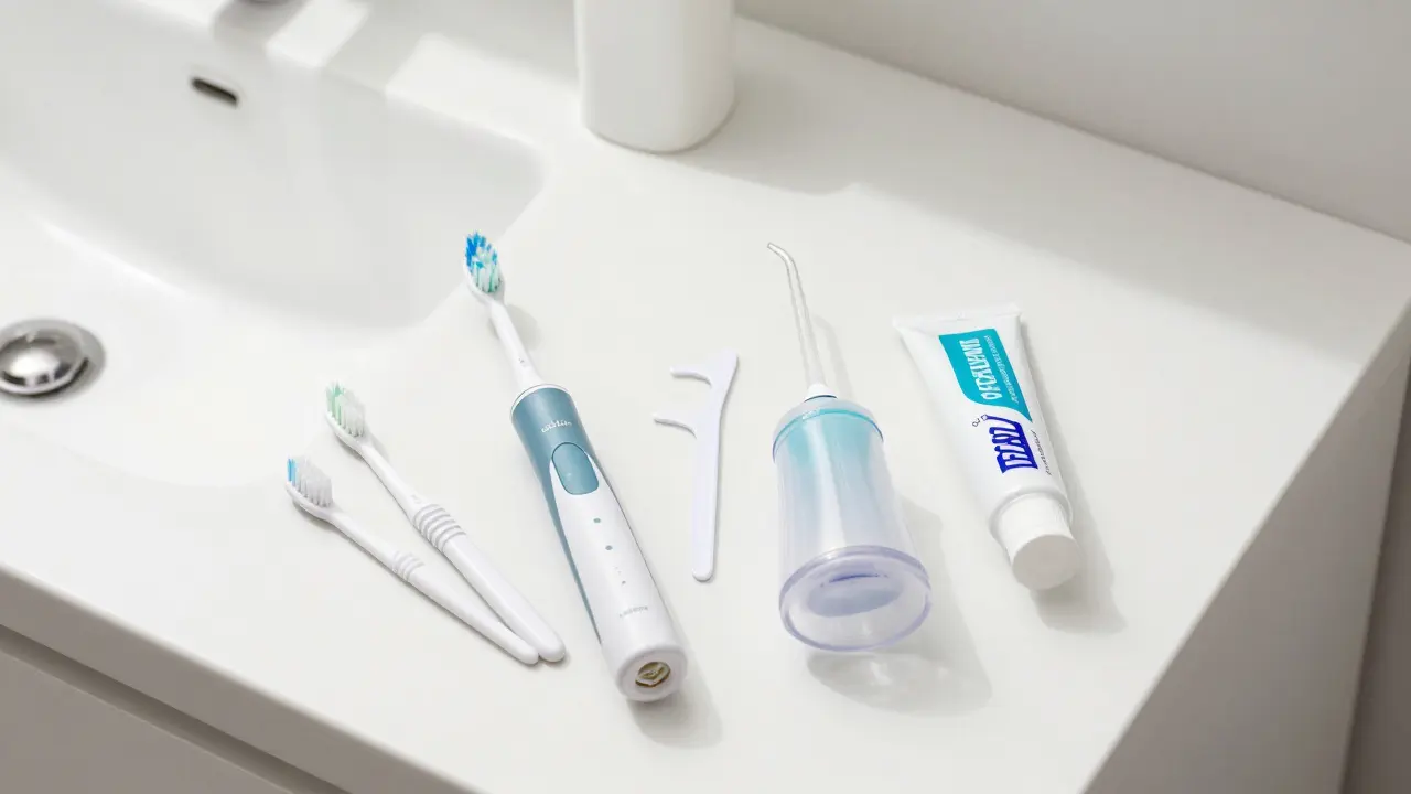 Hygienické pomůcky pro čištění zubů s rovnátky